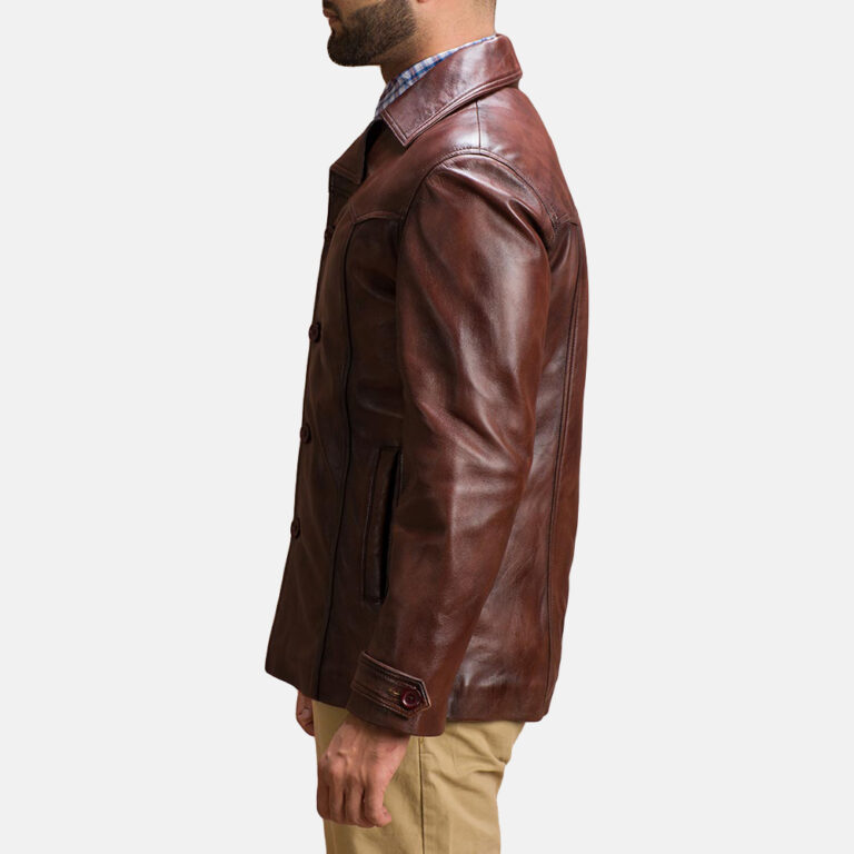 Mens Vincent Alley Brown Leather Jacket 3-1491385494301